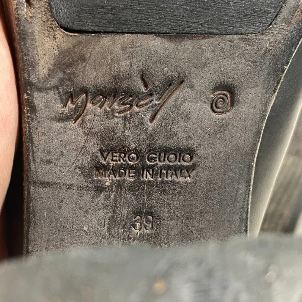 MARSELL BLOCK HEEL ZIP COMBAT MOTO BOOTS 39 8.5 - Picture 8 of 9